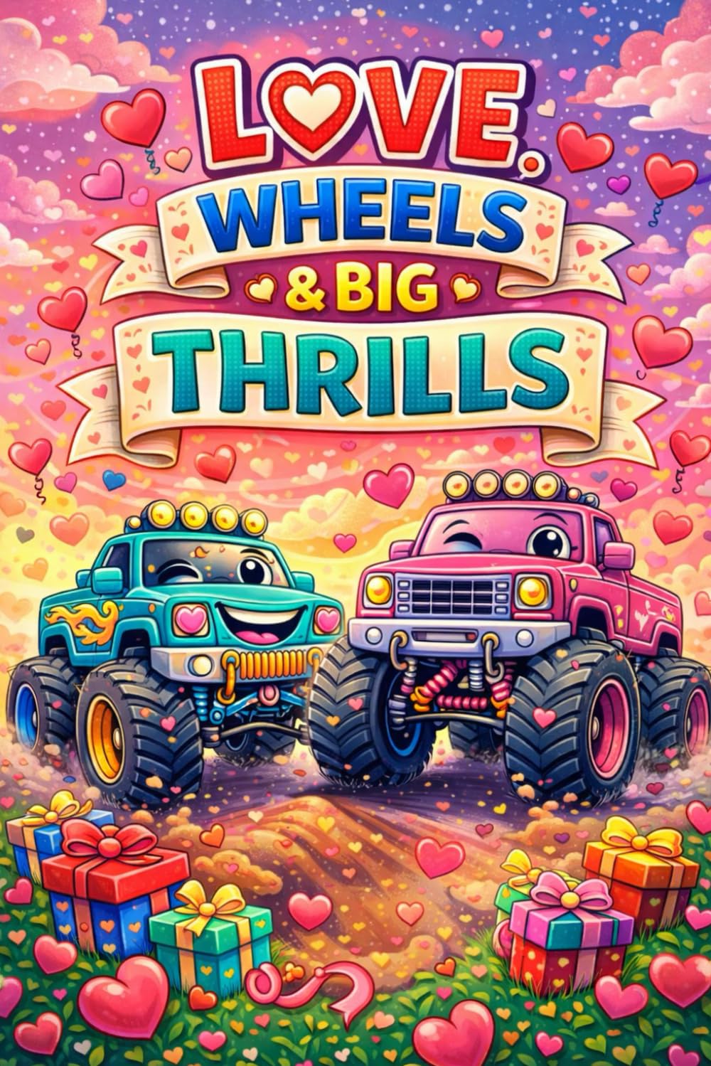Love, Wheels & Big Thrills: A Monster Truck Coloring Adventure for Valentine’s Day