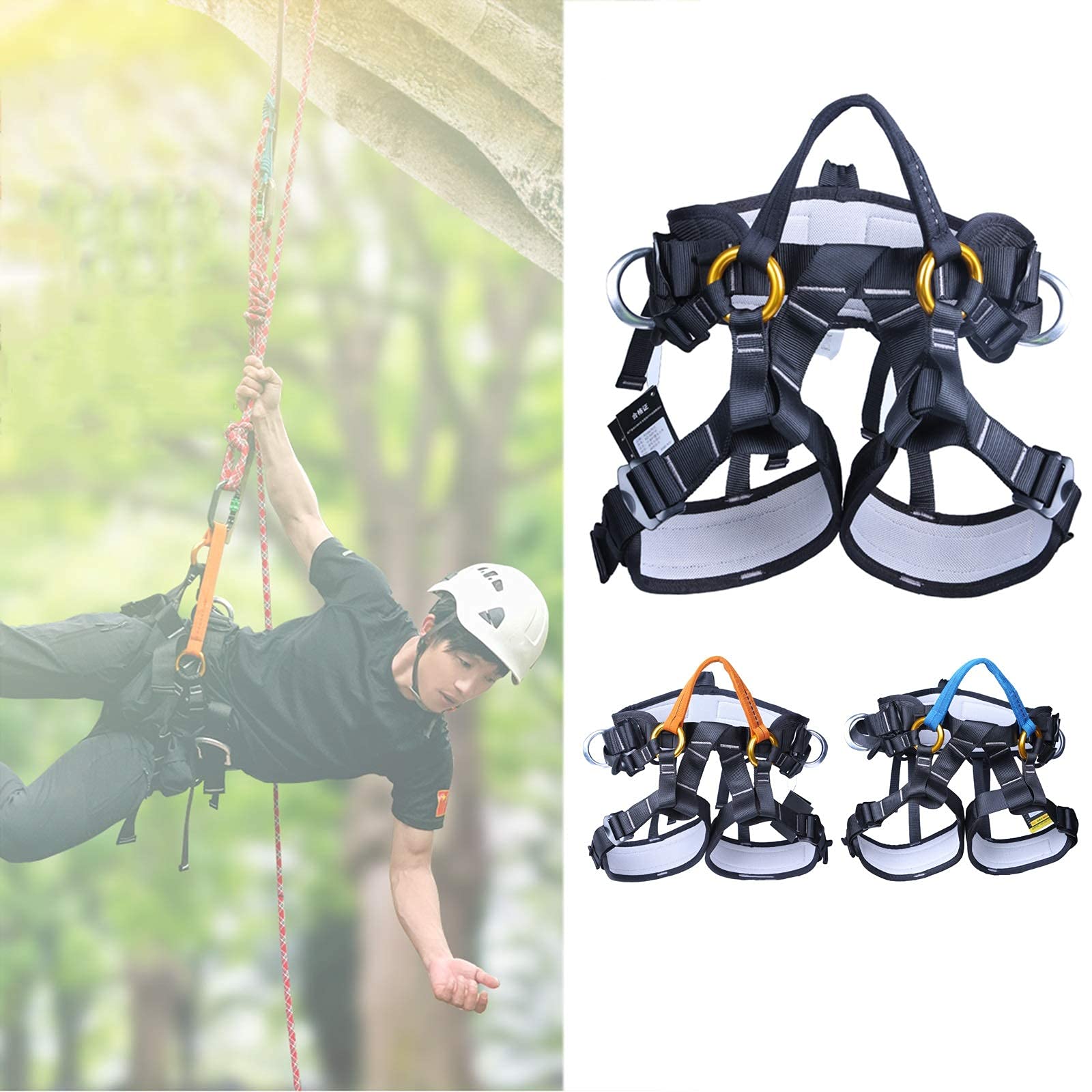 SwaYve Harnais de Sécurité Antichute, Ceinture de Sécurité Pour Le Travail Aérien, Ceinture D'Escalade Personnelle Pour Demi-Corps, Kit de Harnais de Sécurité de Protection Contre Les Chutes/Orange