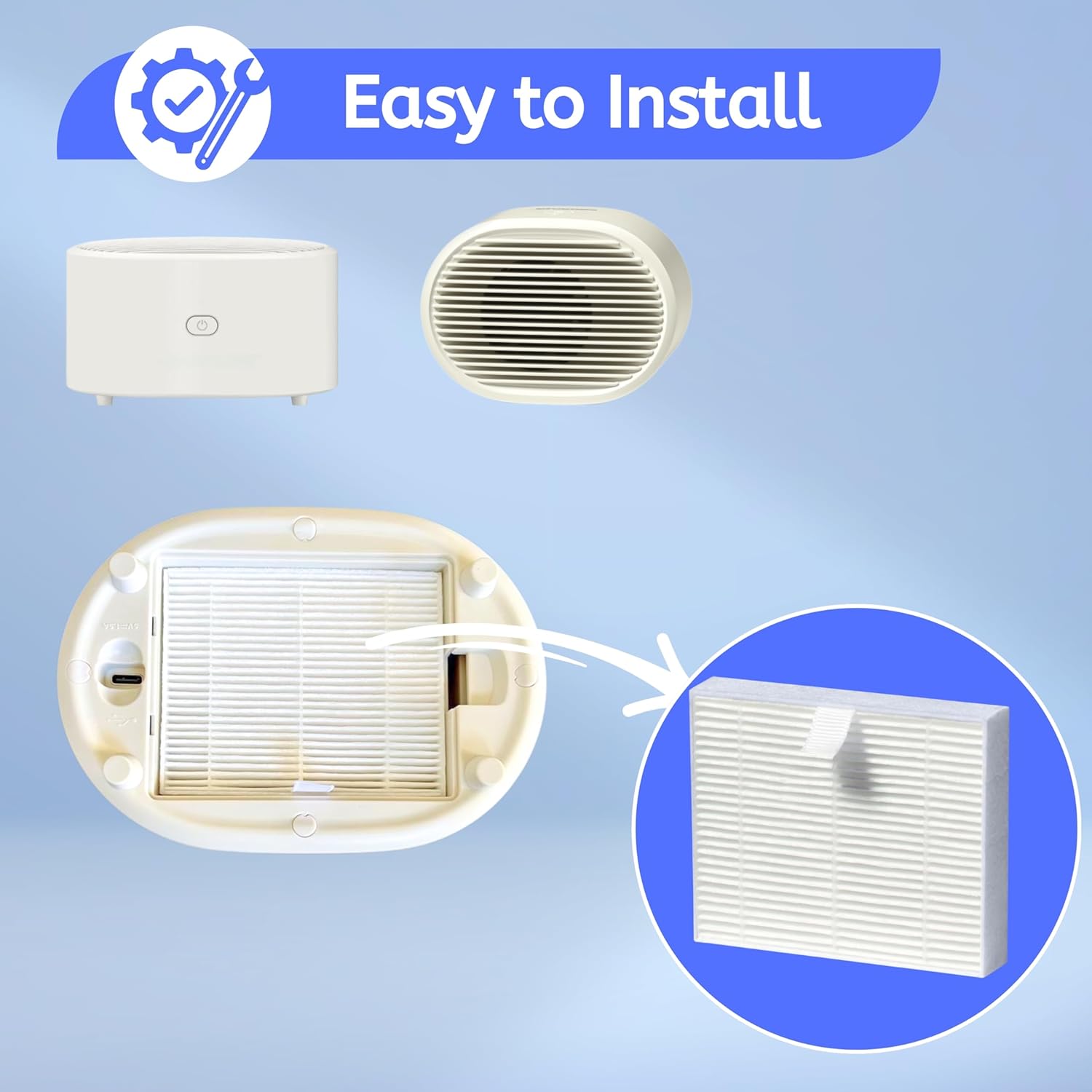 Nisipra AP03 HEPA Replacement Filter for Conair Air Purifier Portable Small Room AP03 4 Packs - Image 5