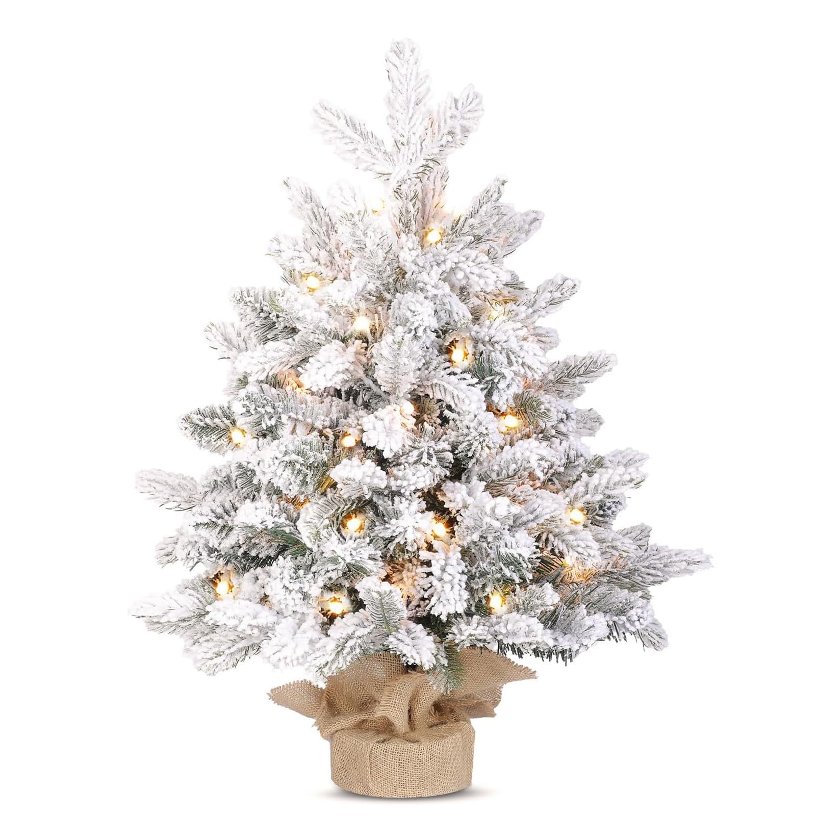 Piccolo albero di Natale da 20 pollici, mini albero di Natale artificiale da tavolo senza luce for decorazioni for la casa di Capodanno piante artificiali