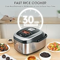 Vista 4 de Rice Cooker 10 Cup Uncooked / 20 Cup Cooked,Induction Heating & Fuzzy Logic Technology,Electric Smart Rice Cooker With LCD Display,11 Multi Portable