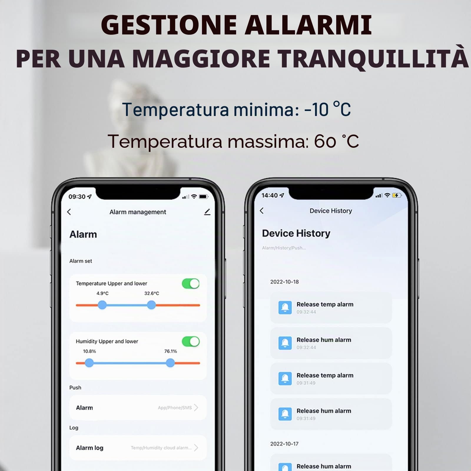 DAZZLEEX 10Pcs per TUYA WiFi Intelligente Rilevatore di Temperatura e umidità Home Indoor Wireless Sensore di Temperatura e Umiditàcon notifica Tramite App Tuya