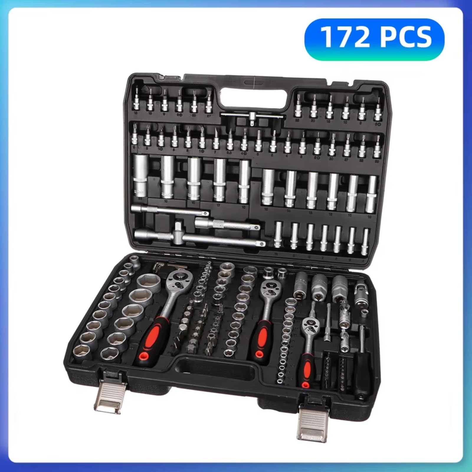 Cassetta Attrezzi Completa Kit Di Attrezzi Per Chiavi A Cricchetto Set Di Bussole Da 172 Pezzi Con Cricchetti In Un Versatile Set Da 172 Pezzi Adatto Per Officina E Garage