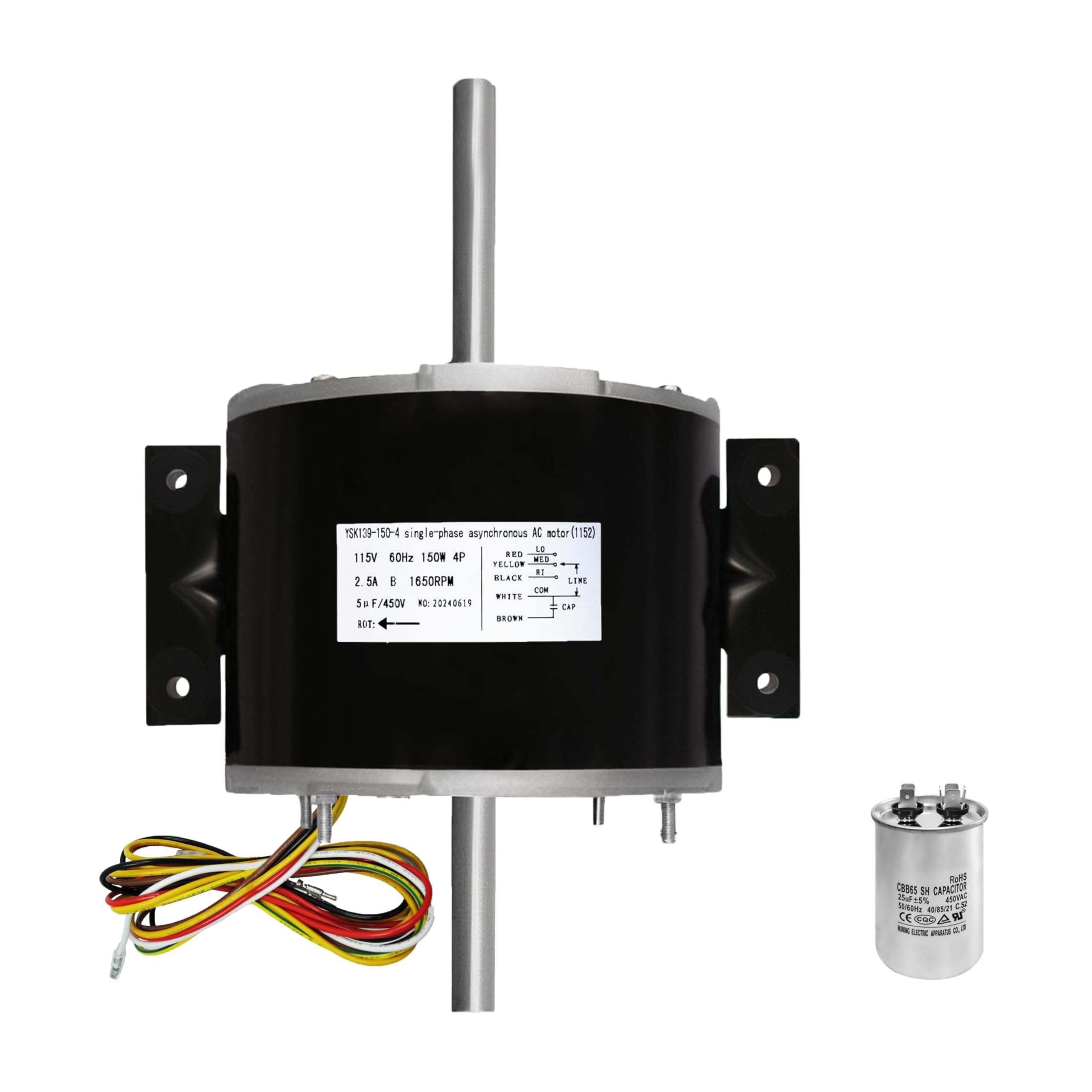 3315332.005 Fan Motor Replacement for genteq F48AF70A61 RV AC Fan Motor, OEM Replacement for Dometic Brisk Air II Fan Motor 3315332.005-1/5 HP, 3-Speed