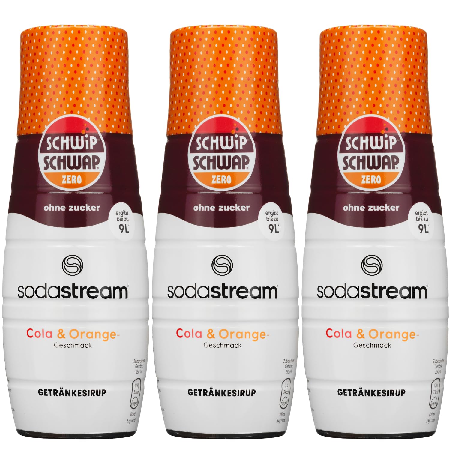 Sodastream 3x SYROP SCHWIP SCHWAP COLA ORANGE LIGHT 440 ml