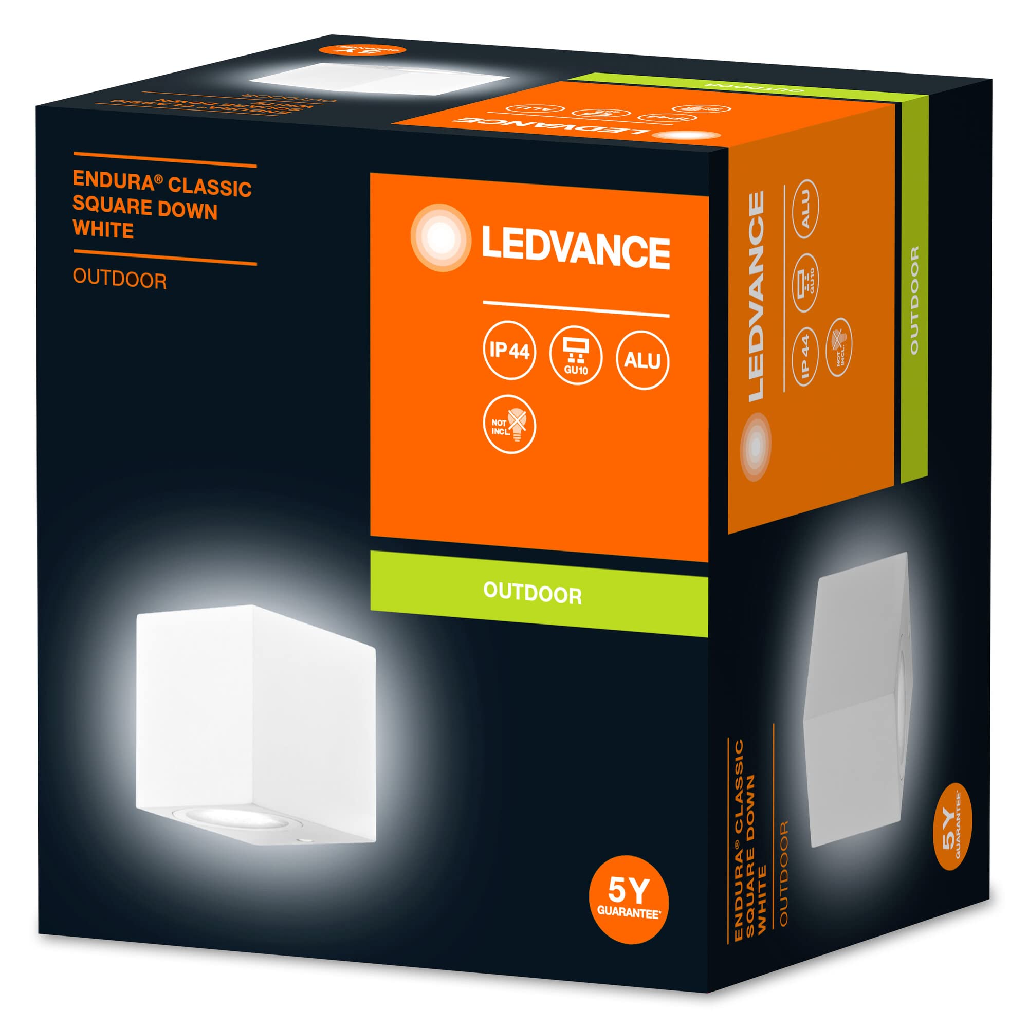LEDVANCE ENDURA Classic Rotary Updown GU10, applique da esterno, colore nero, attacco GU10 (max 5W cad), compatibile con lampada normale o smart, testa orientabile, protezione IP44