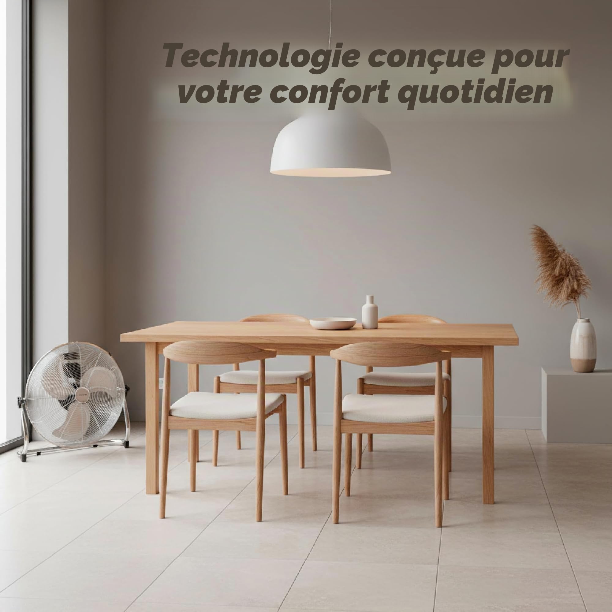 Grunkel - Ventilateur industriel de sol de 100 W et 45 cm de diamètre - MET-H18 industriel - Avec 3 vitesses différentes et angle d'inclinaison réglable
