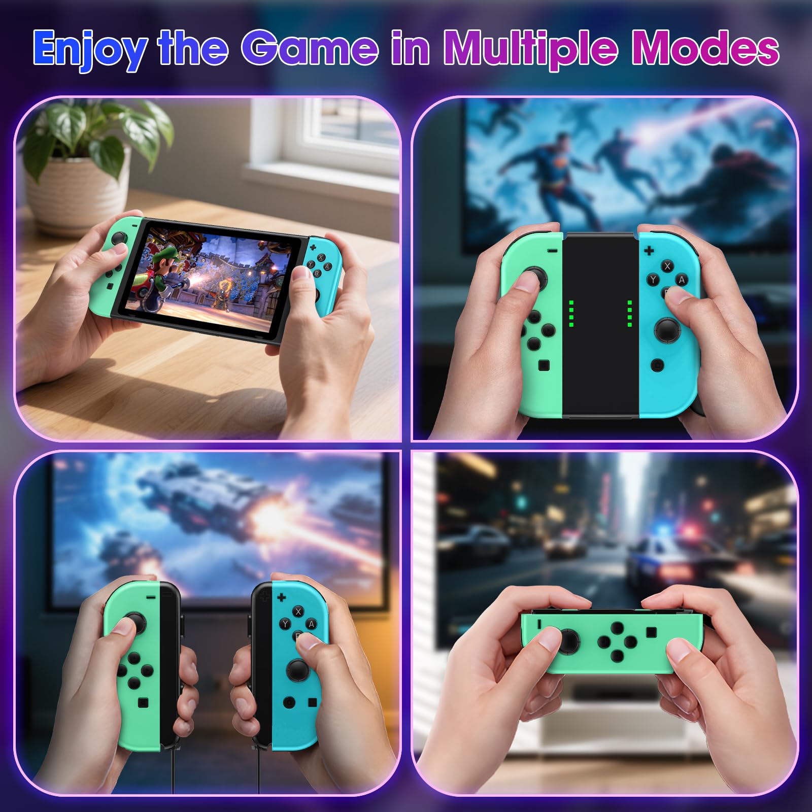 LNLBADNZ Replacement for Nintendo Switch Controller, Left and Right Switch Wireless Controllers Compatible with Switch/Lite/OLED, Support Motion Control/Wake-up/Dual Vibration (G-B) — view 5