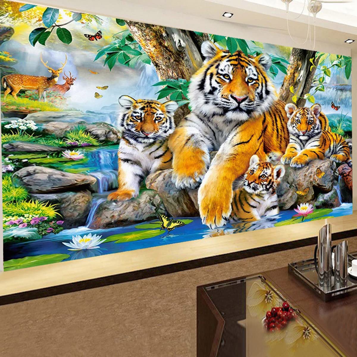 Instarry 5D Diamond Painting Bilder Groß Tiger Haus Dekoration 120x50 cm
