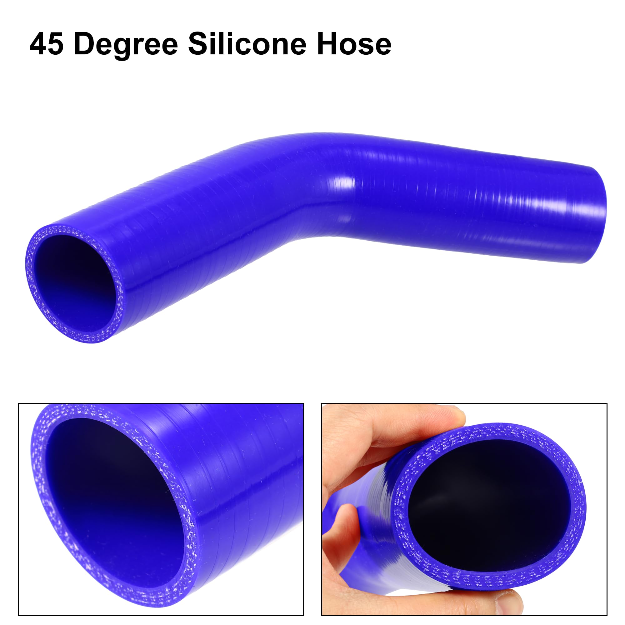 A ABSOPRO Manguera De Silicona 45 Grados 1Pc Para Intercooler Turbo | Grosor 5Mm, Diámetro Interior 45Mm, Diámetro Exterior 55Mm, Longitud 150Mm, Temperatura De Trabajo -60°C A 300°C, Universal