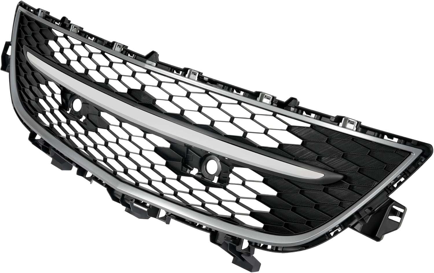 HECASA Lower Grille Compatible with 2010-2012 Mazda CX9 CX-9 TE69501T0A MA1036119 Bumper Grill Assembly Plastic Black+Dark Gray+Chrome Painted+Chrome