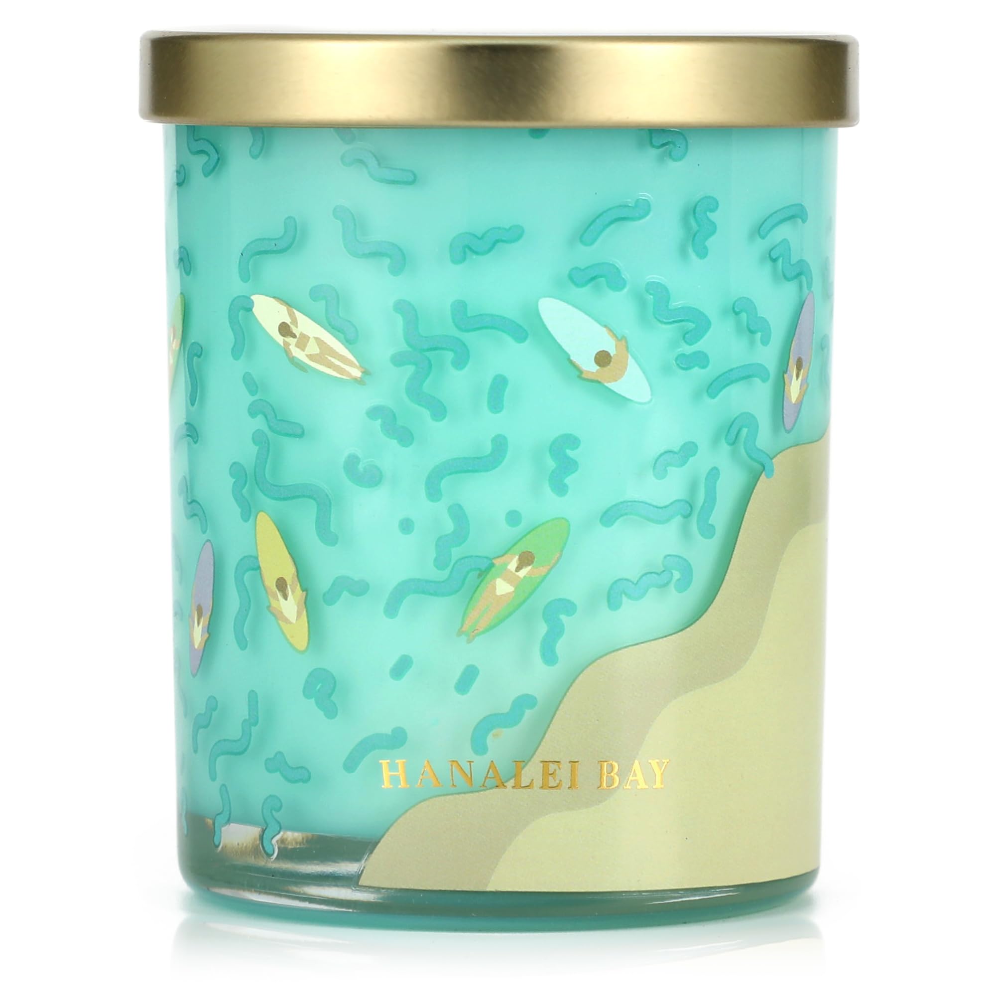 Hanalei Bay Candle,Spring Summer Candles,Sea Salt & Ocean Scented Candles,Ocean Gifts for Friend,Surfer,Sunbather,Beach Lover,Soy Wax Candle for Home