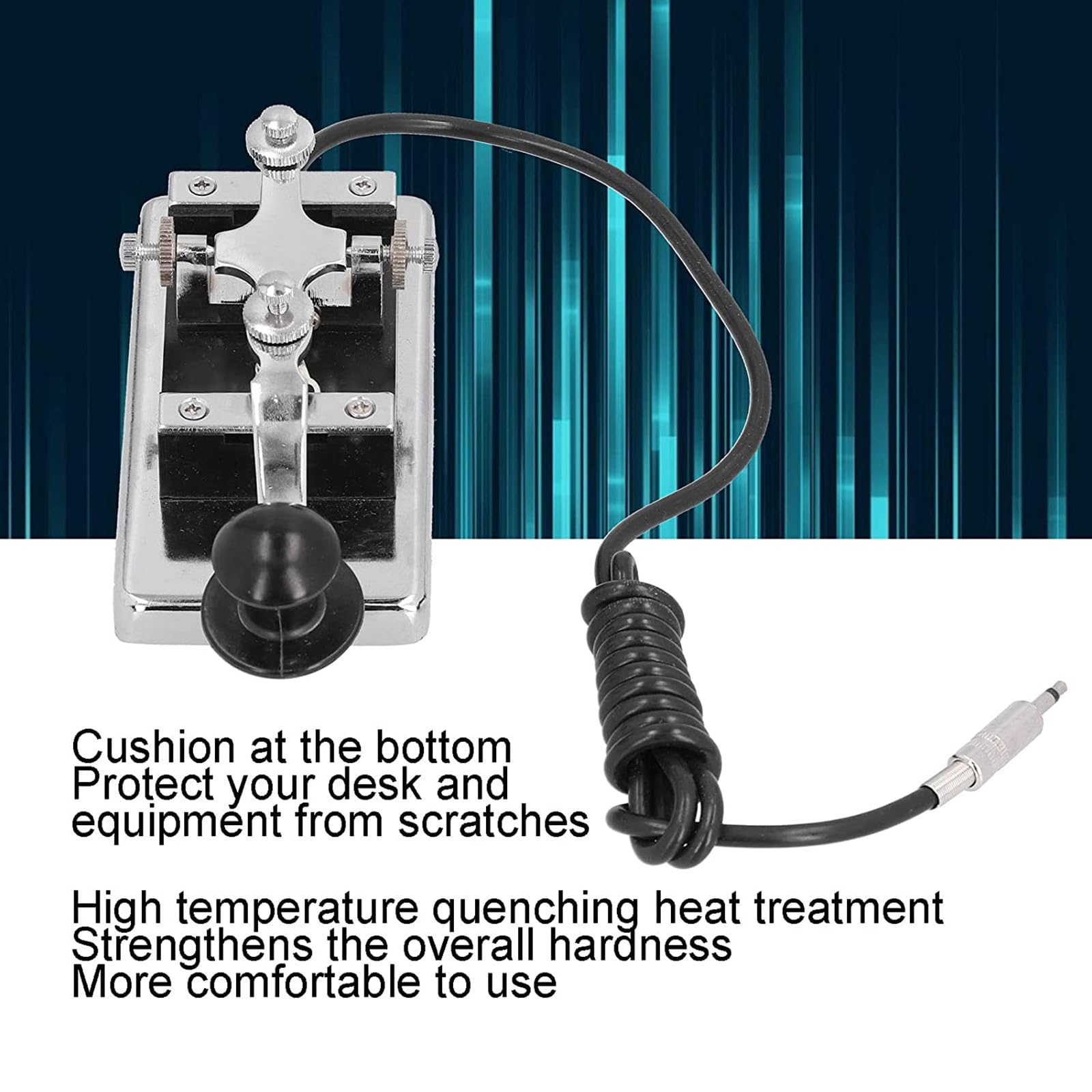 Llave de mano de acero inoxidable CW TelegraphHand para radio de onda corta para enseñanza, radio de onda corta, dispositivo de entrenamiento de llaves pesadas