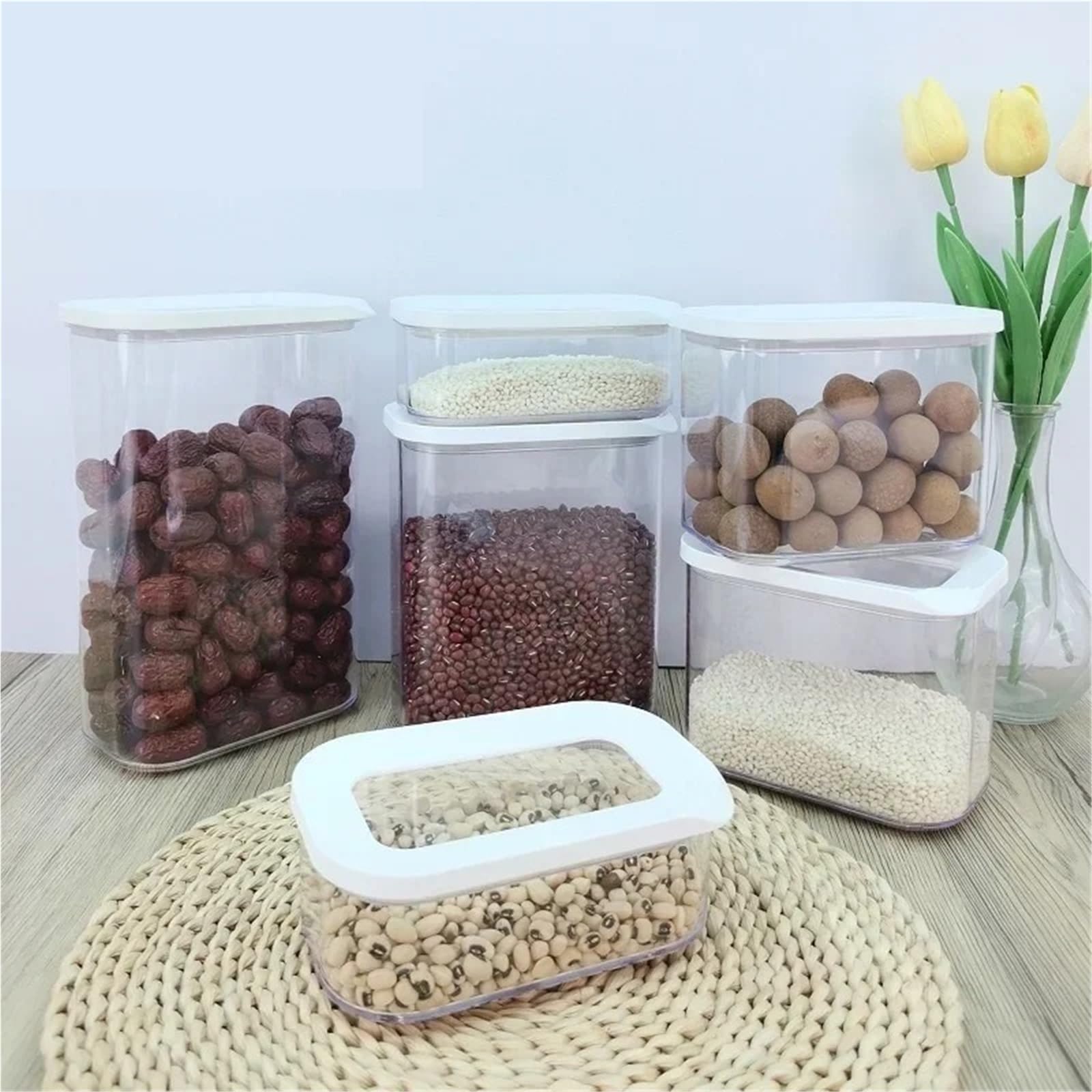 Scatola di immagazzinaggio sigillata in plastica da 3 pezzi Contenitore for alimenti Per Biscotti(2000ml)