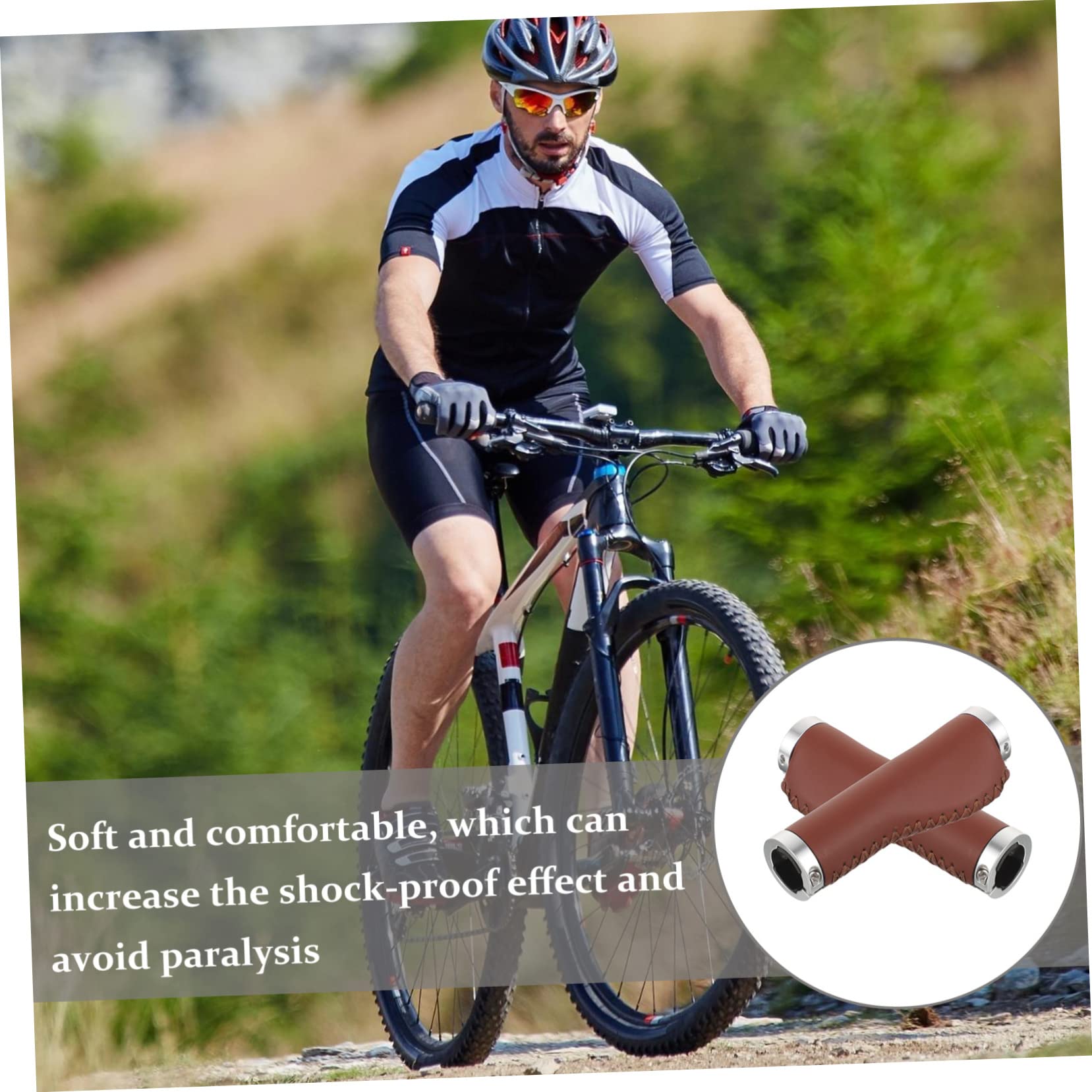 Toyvian Impugnature Manubrio Bici Antiscivolo in Pu per Mountain Bike Ergonomico Resistente Urti per Maggiore Comfort Guida