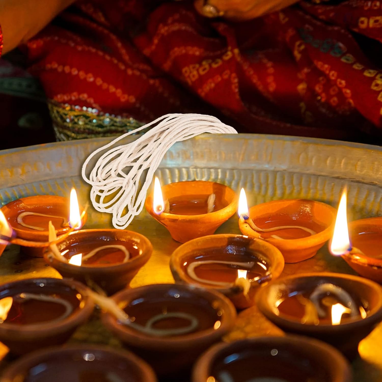 Tofficu 2rolls Cotton Wicks for Kerosene Oil Lamps Replacement Wicks for Home Temple Use for Candle Projects and Lighting Needs