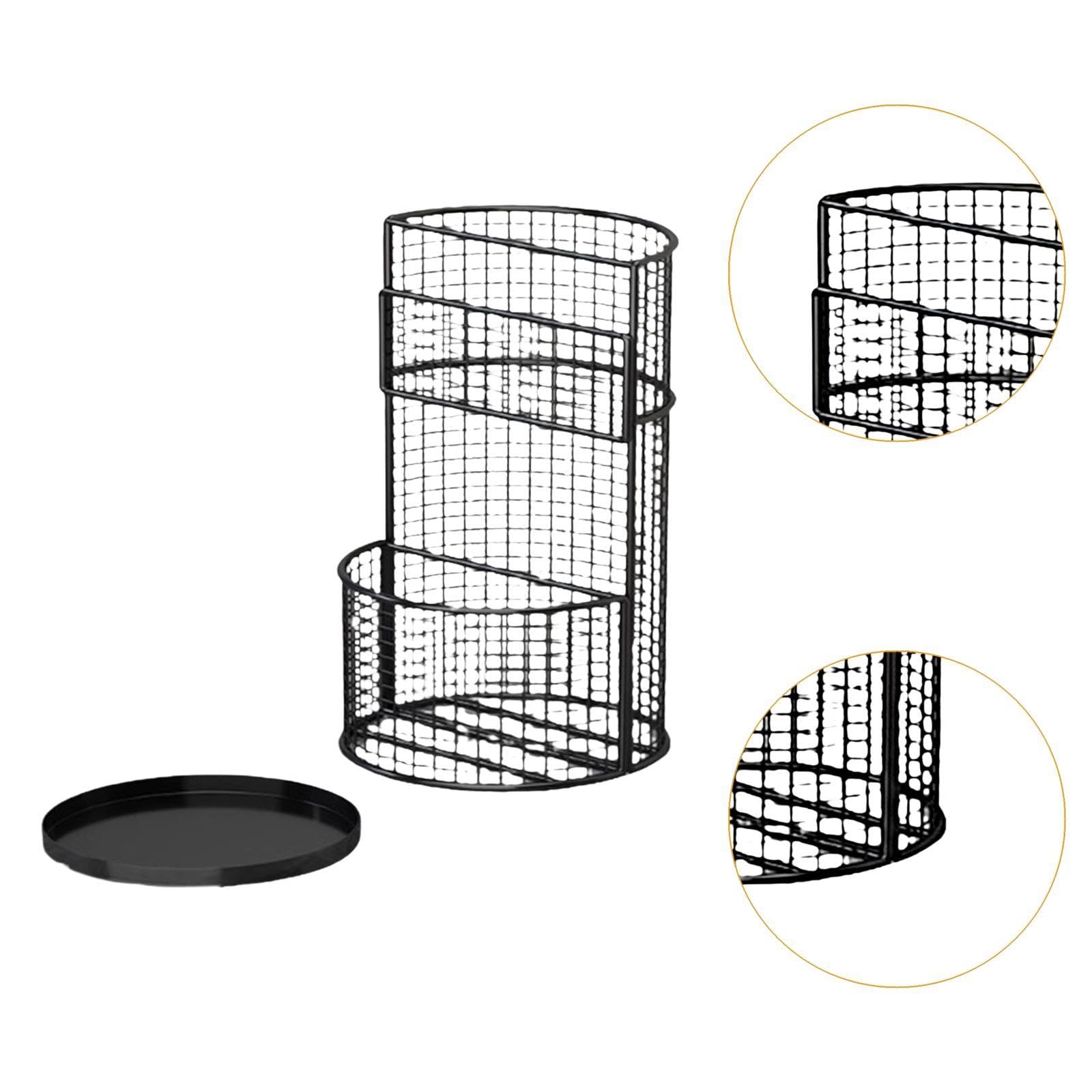 Soporte para Bastones con Desagüe, Organizador para Entrada, Porche Y Oficina, Negro, Individual