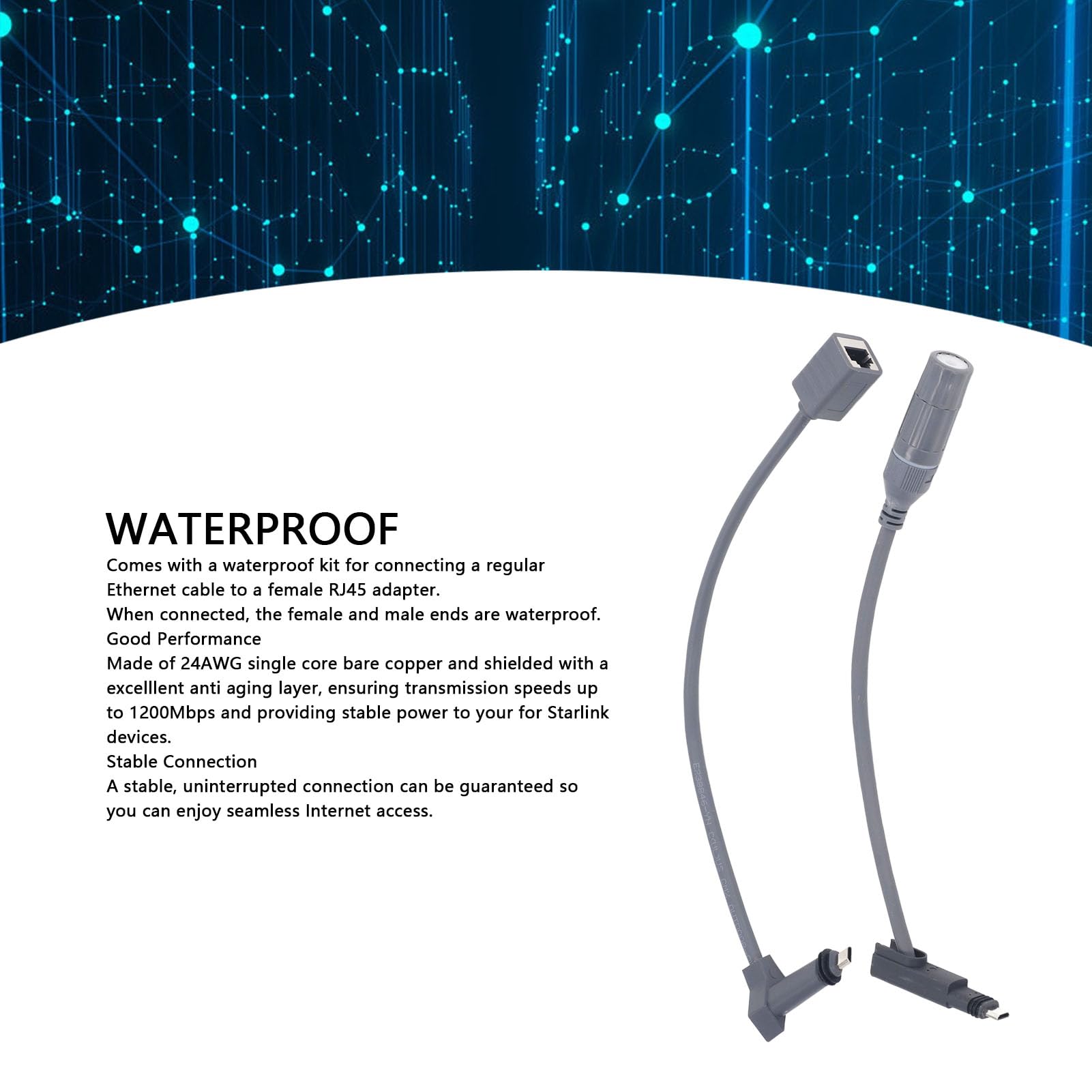 do Adaptera SPX Męski na RJ45, Wodoodporne do Złącza Kablowego Złącza żeńskie RJ45 1200 Mb/s do Anteny Talerzowej i Routera Gen 2