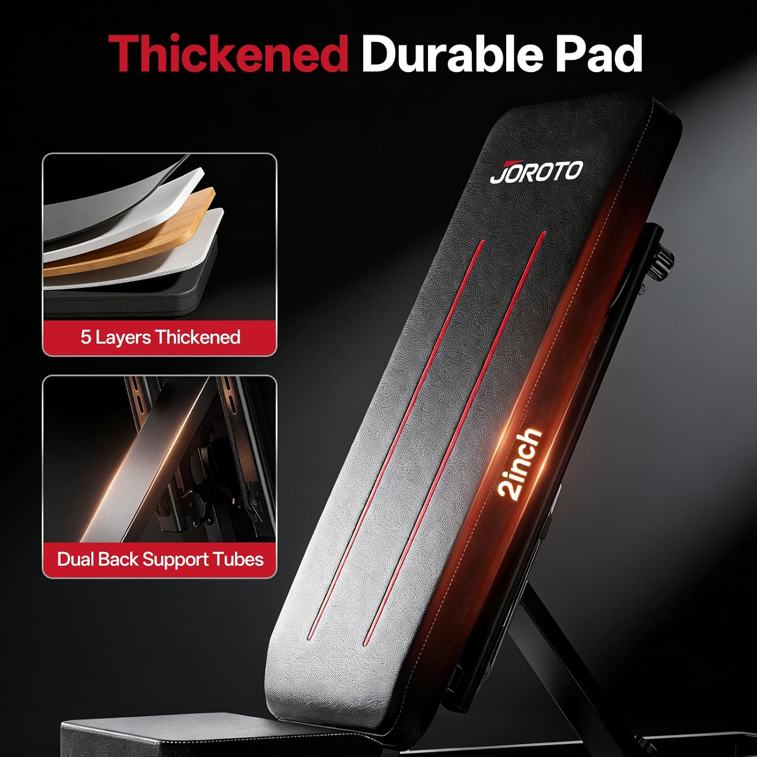 Man moving the JOROTO MD85 bench using its built-in wheels