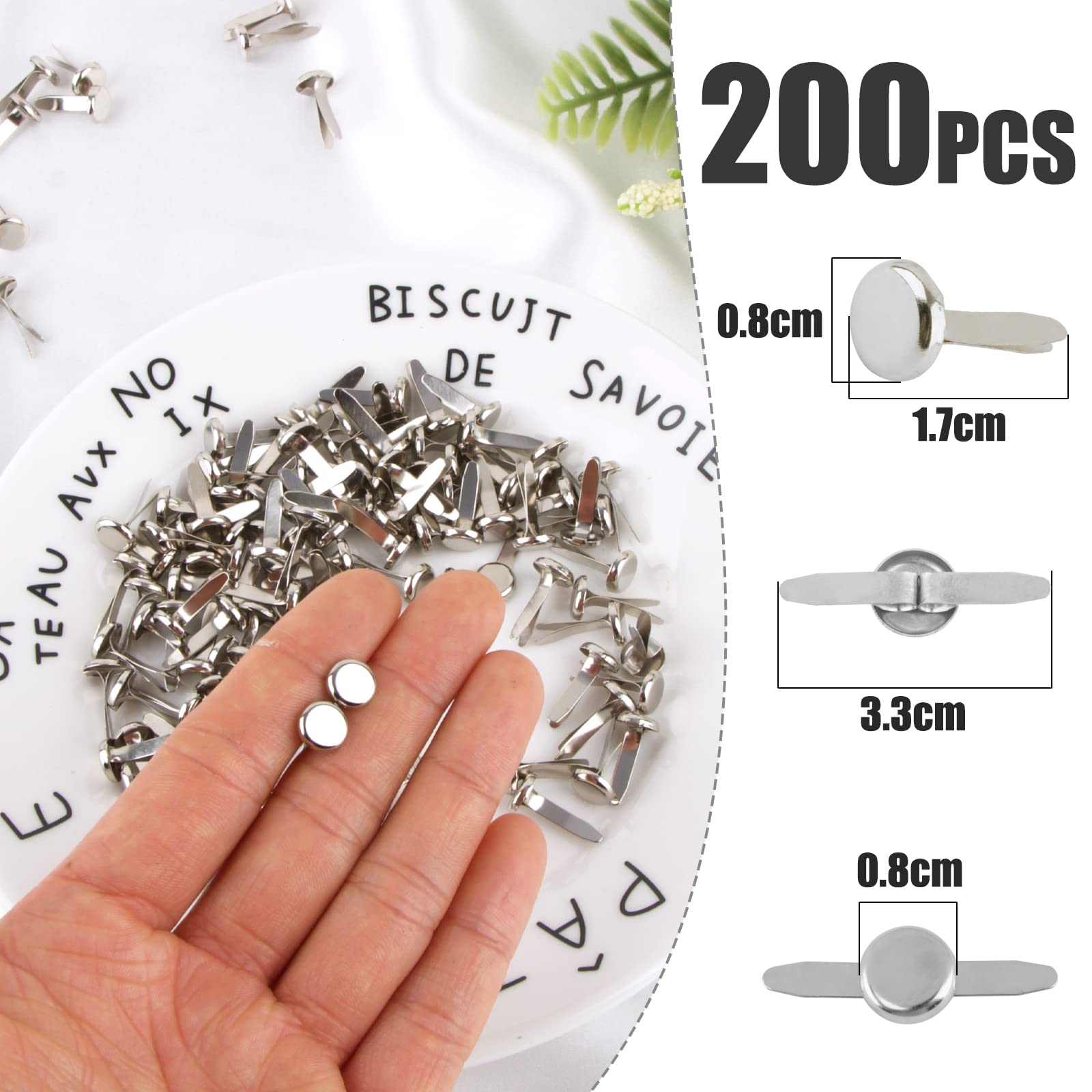 200 Fermacampioni BETESSIN - Cuori E Round Multicolore Per Scrapbooking, Lavagna, Ufficio - Foto 7