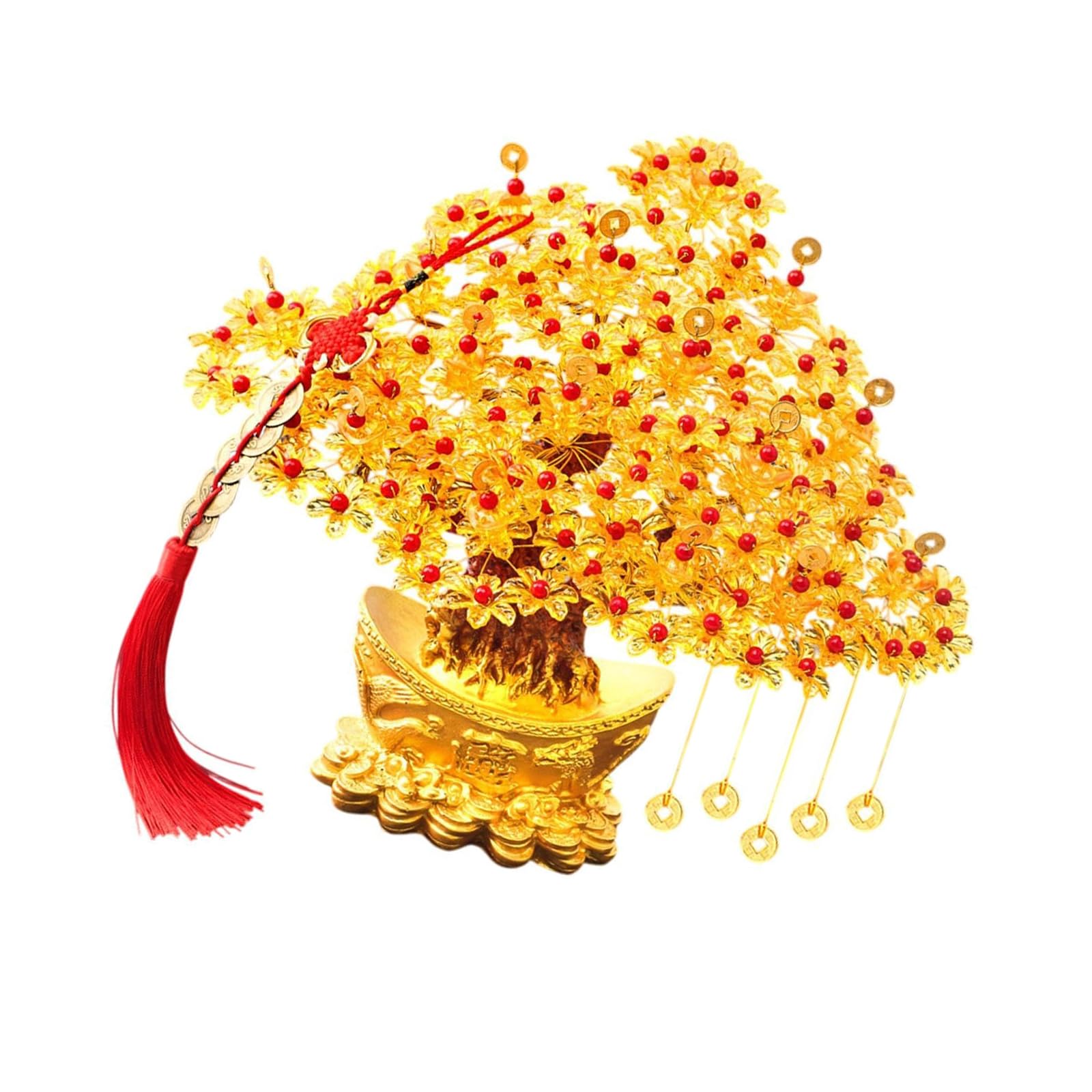 Money Tree Resin Accessories Set Money Tree Statue Luck Tree Sculpture For Bedroom Living Room Office Decoration