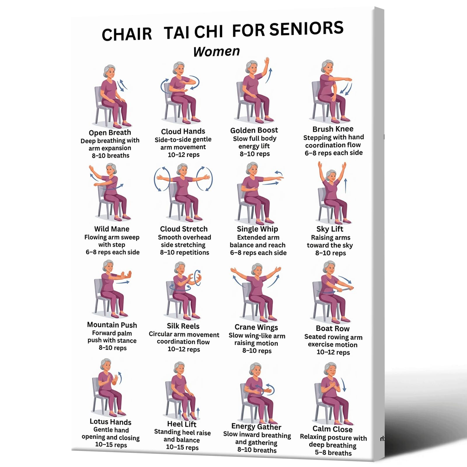 Guide d'exercices assis de Tai Chi pour gym douce à la maison - 8