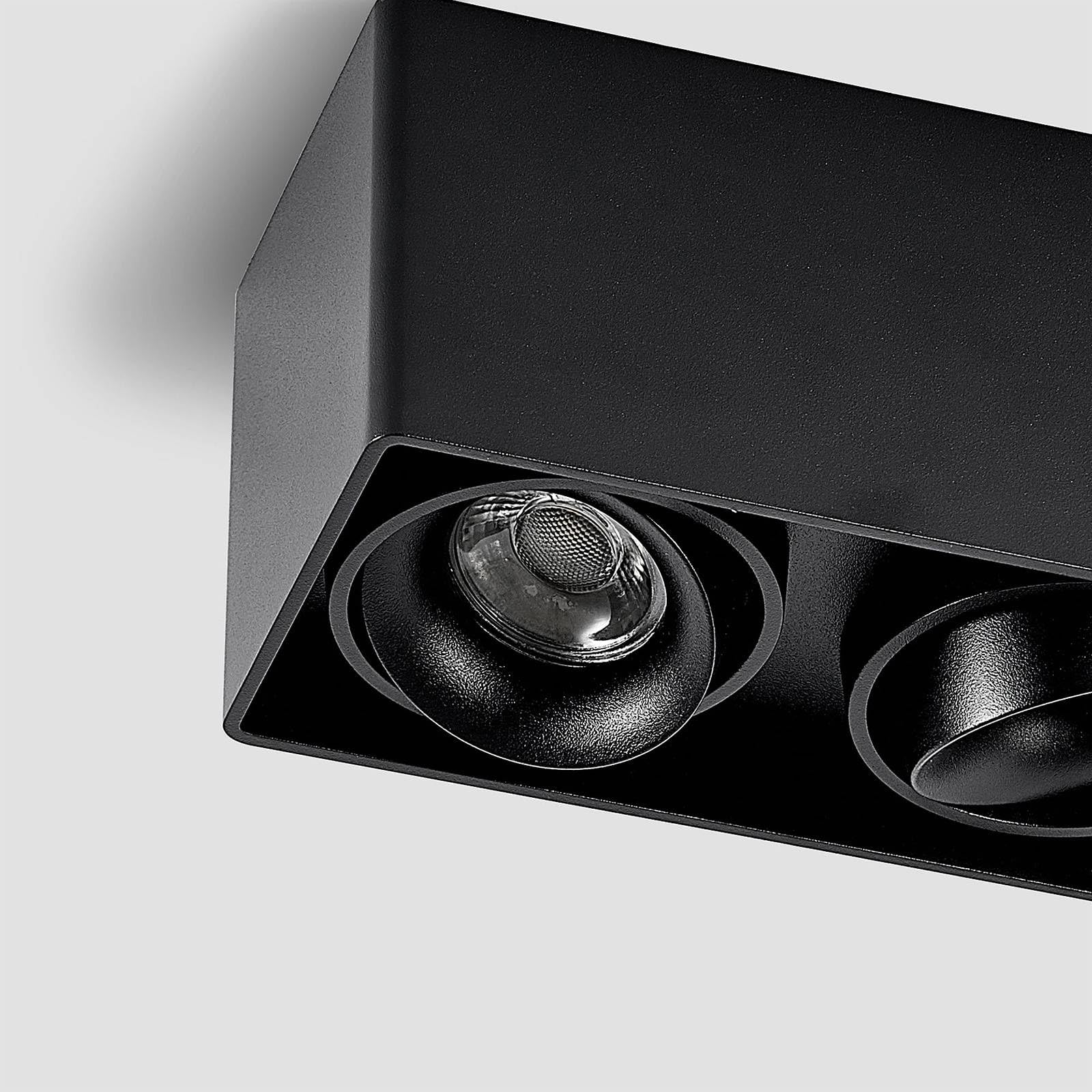Arcchio lámpara de techo en negro, plafón | lámpara de salón, gu10, 2 bombillas, moderno, angular para pasillo, sala de estar, salón, cocina, comedor
