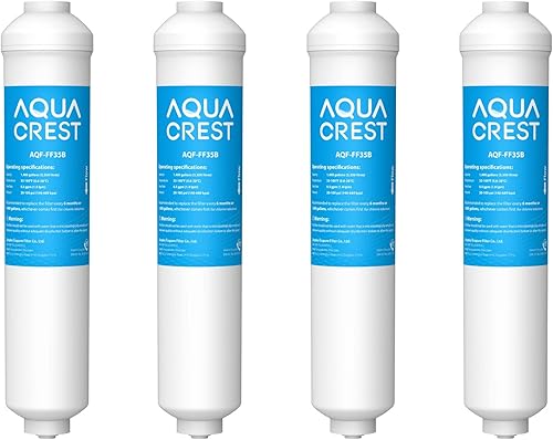 AQUA CREST Filtro de agua en línea GXRTDR, repuesto para GE® GXRTDR, Samsung DA29-10105J, Whirlpool WHKF-IMTO, 4 filtros