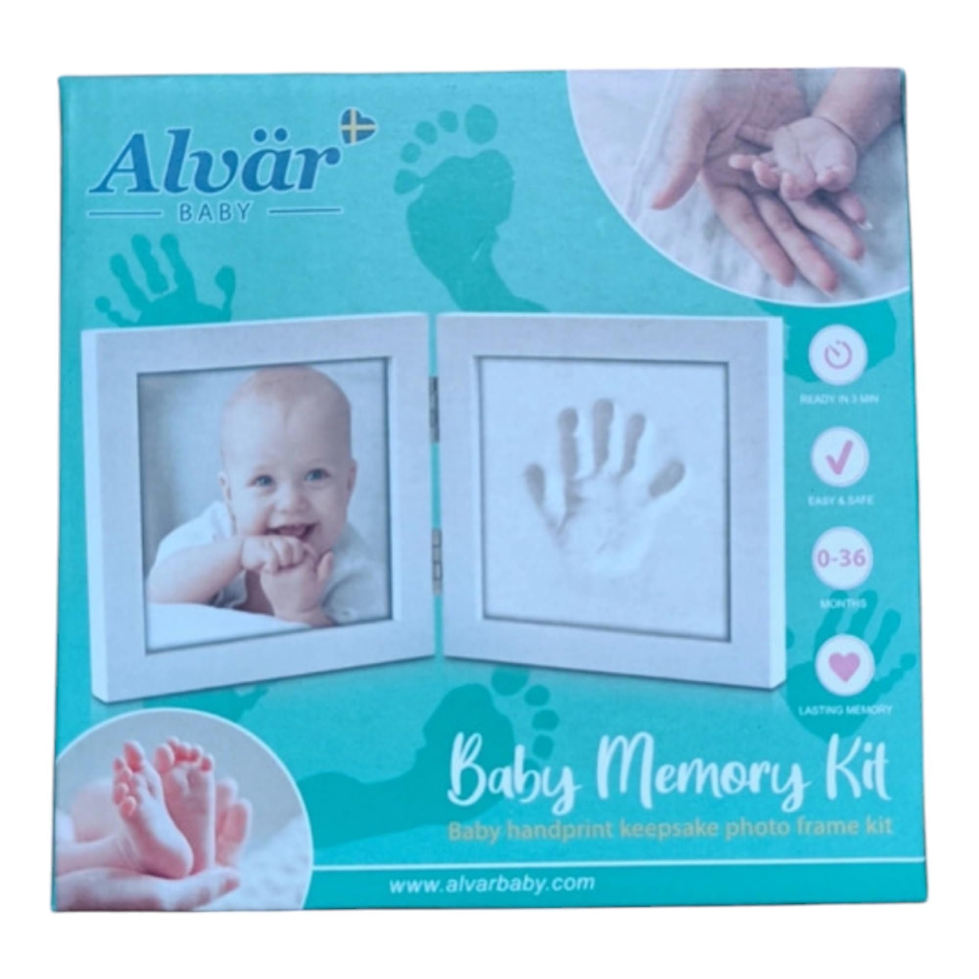 Kit Empreinte Bébé Argile – Cadre Photo Main & Pied Personnalisé, Souvenir Naissance Émouvant