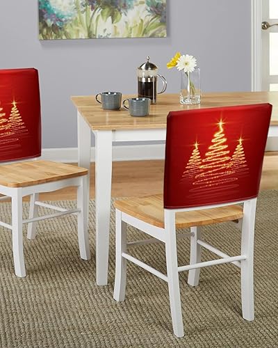 Miniatura 5 de Paquete de 6 fundas decorativas para sillas de comedor de Navidad, fundas decorativas para sillas de cocina, comedor, fundas extraíbles para