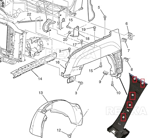 Miniatura 6 de Rexka 40 clips de moldeo de panel basculante para GM 11518357 Chevrolet Avalanche Impala Lumina Monte Carlo Suburban Cadillac Escalade
