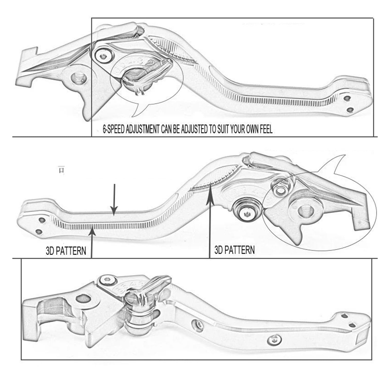 Levier Frein Moto pour GTS300 250 pour GTV S150 LX150 pour Primavera 150 pour Sprint 150 Accessoires Moto CNC Poignée Frein Réglable Leviers d'embrayage Levier d'embrayage(3)