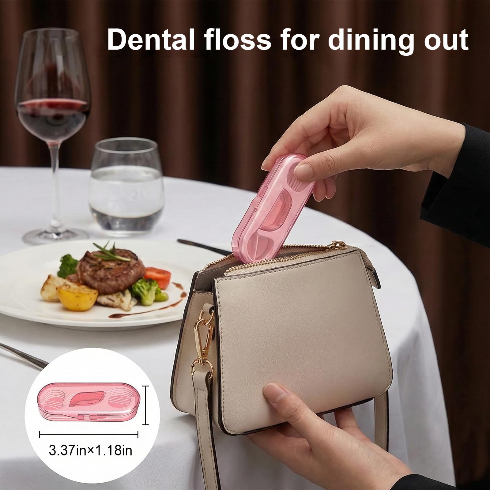 10 piezas Holy Rose Viaje Dental Floss Case-Micro Floss Toothpicks-Portable Flossers Cases Contiene hilo dental, 100 unidades selladas para un fácil almacenamiento (verde + rosa)