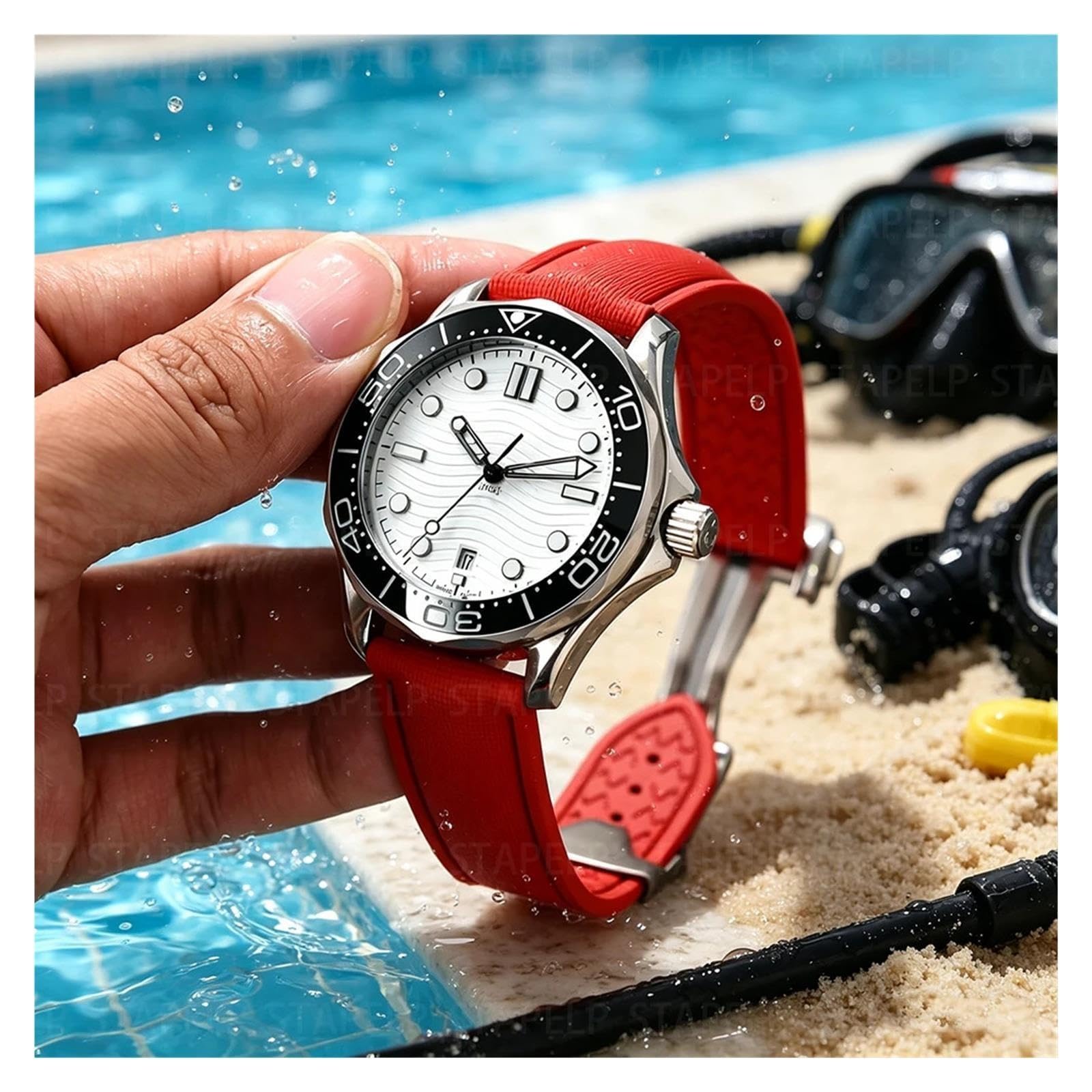 1 correa de reloj de liberación rápida de caucho FKM de 18-22 mm