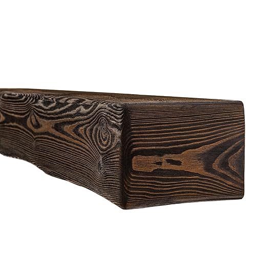 Handmade Fireplace Mantel Shelf, Extra Wide Rustic Wood Mantles for