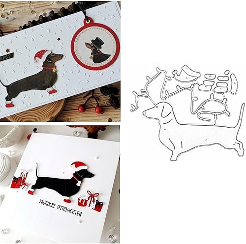 Troqueles de metal para perro salchicha,lindo marco de perro de animal, plantillas de troqueles de bricolaje para manualidades, tarjetas cortadas disponible en Yaxa Colombia