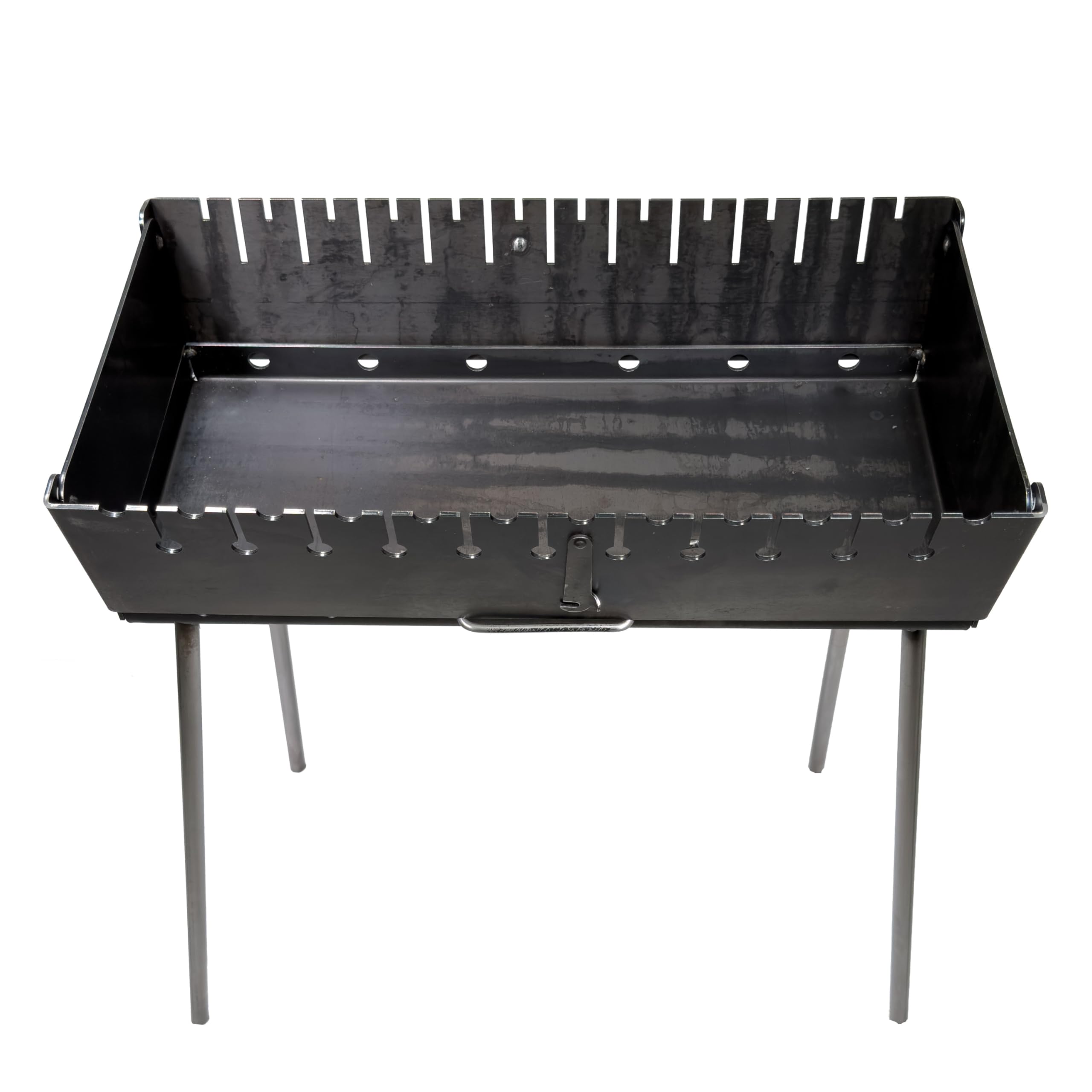 Mangal Grill Schaschlik Holzkohlegrill – Faltbarer BBQ Koffer-Grill aus 3 mm Stahl für 12 Spieße – Tragbarer Outdoor Kohlegrill für Camping, Garten, Picknick & Reisen