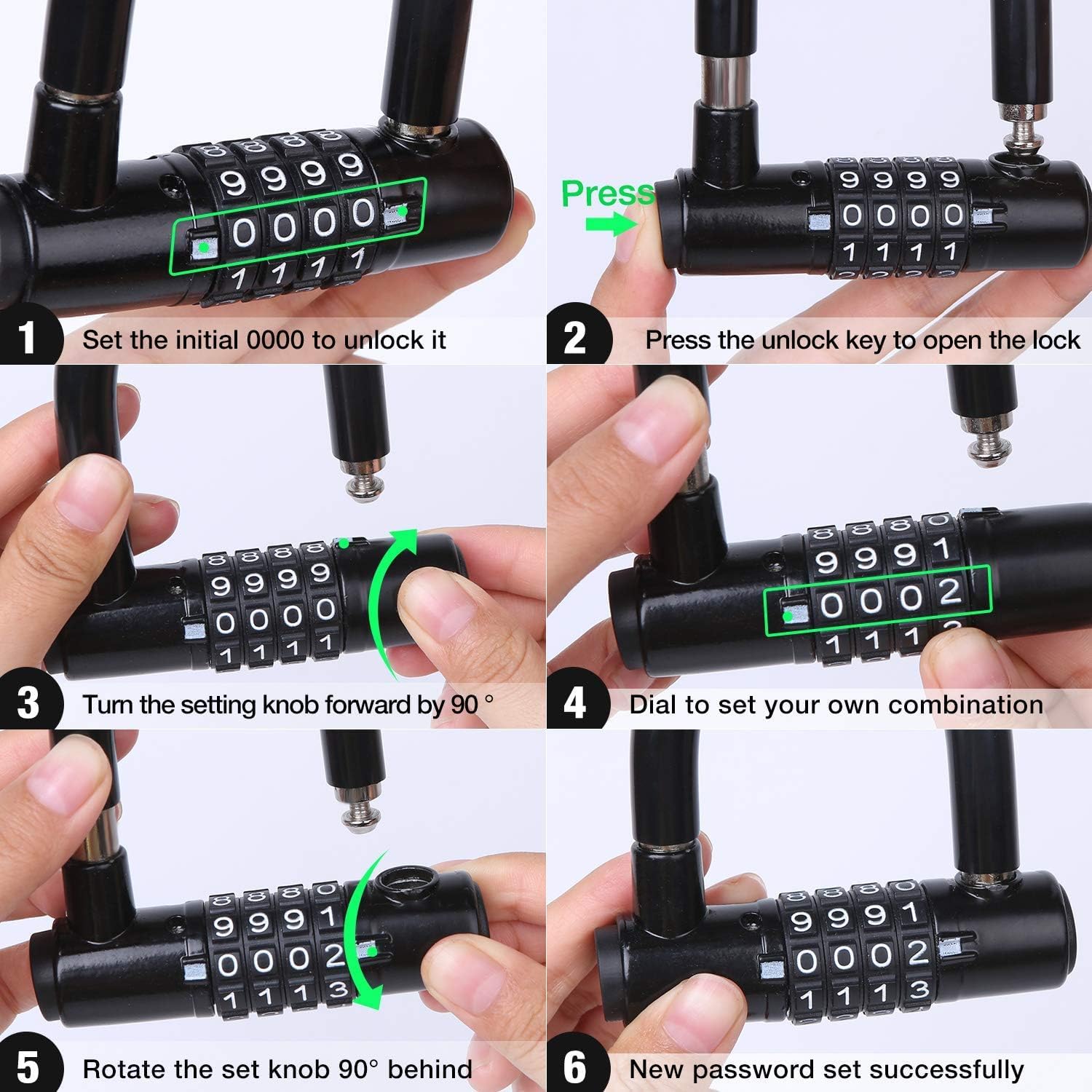 Antivol Velo Antivol Moto, Chaînes Antivol Haute sécurité avec 4 clés, 100/12cm Longueur Antivol de moto Chaîne 10mm Dia avec Cadenas à Combinaison