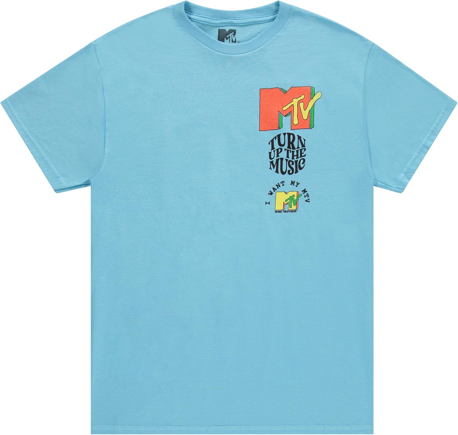 MTV Mens Shirt with Checkerboard - #TBT Mens 1980's 1990'S Clothing - I Want My Music Television T-Shirt