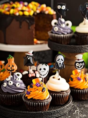 Miniatura 7 de 100 dijes de slime de Halloween, de resina, de Halloween, con parte trasera plana, adornos de limo Kawaii para Halloween, calabaza, fantasma, búho