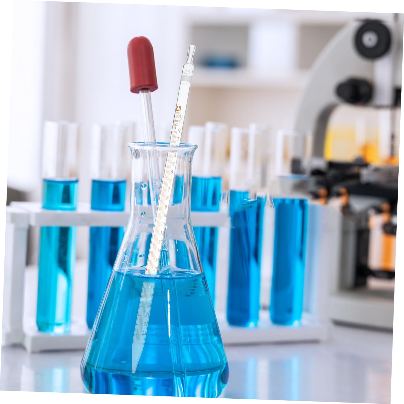 Pipetta Graduata in Vetro 25ml 20 Pezzi da Laboratorio | Scale Graduate, Formato Portatile, Dispositivo Calibrato per Misurazione