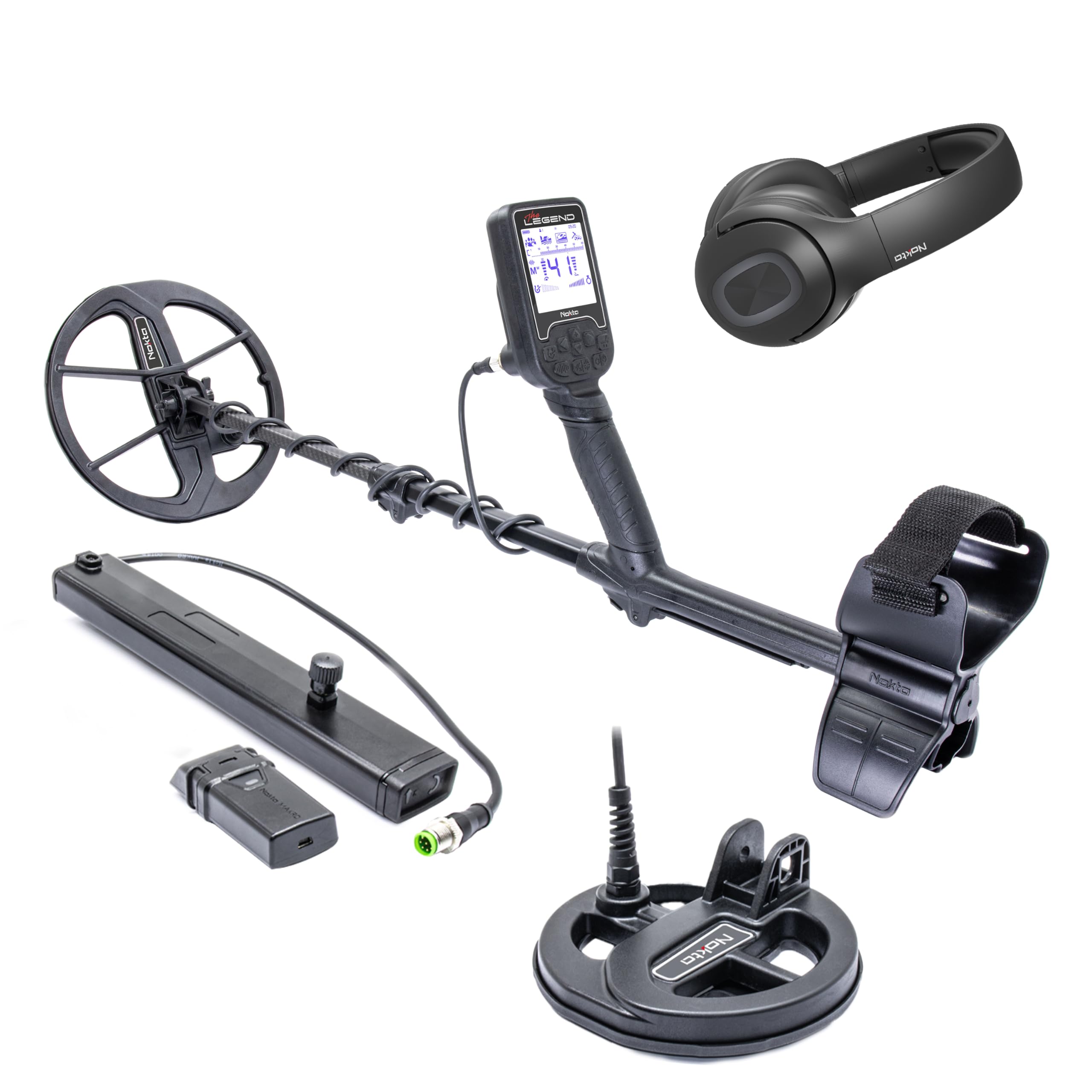 Nokta Legend Metal Detector Pro Package for Adults Professional Pinpoint Waterproof IP68 11" Search Coil Beach Hunters Multi Frequency Lightweight Long Battery Life Easy Operation Vibration