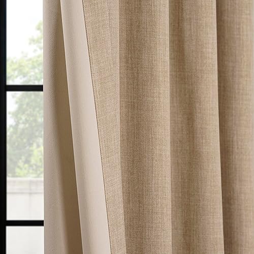 Miniatura 2 de HPD Half Price Drapes - Cortinas de lino sintético texturizado para oscurecer la habitación, dormitorio, sala de estar, 1 panel de 50 pulg de ancho