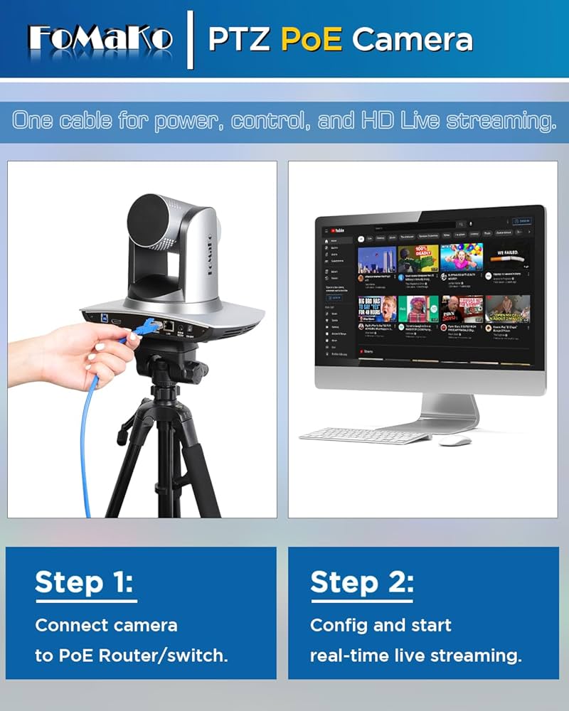 FoMaKo ハイエンド PTZカメラAI自動追尾 20倍光学ズームHD1080 Amazon.co.jp: FoMaKo NDI PTZカメラAI自動追尾 20倍光学ズーム