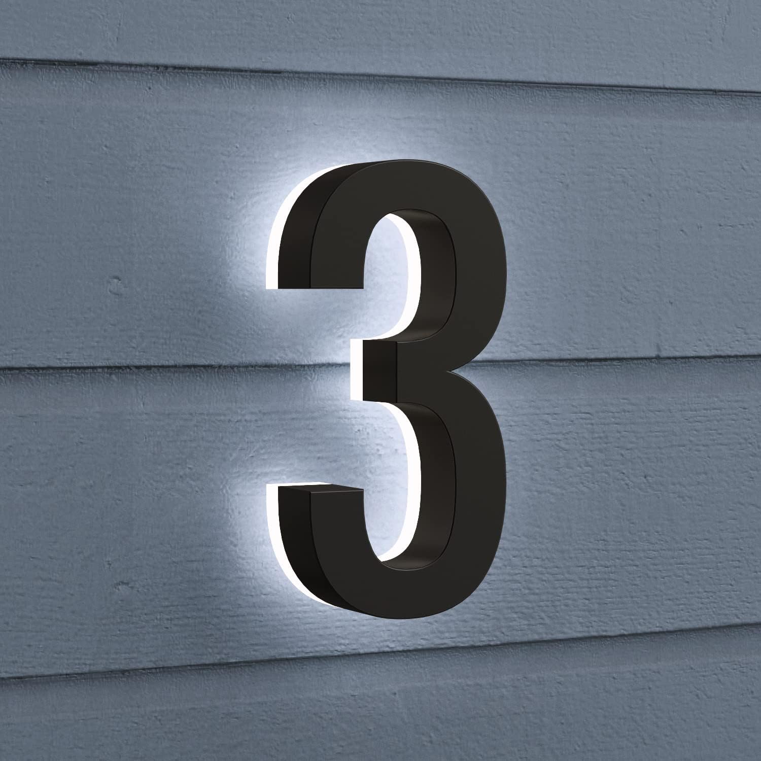 5 Inch LED House Numbers, ABS-Polymer, Premium Quality, Backlit LED 2700K Illuminated Home Address Number, Lighted House Numbers, Modern Address Numbers (5, Black)