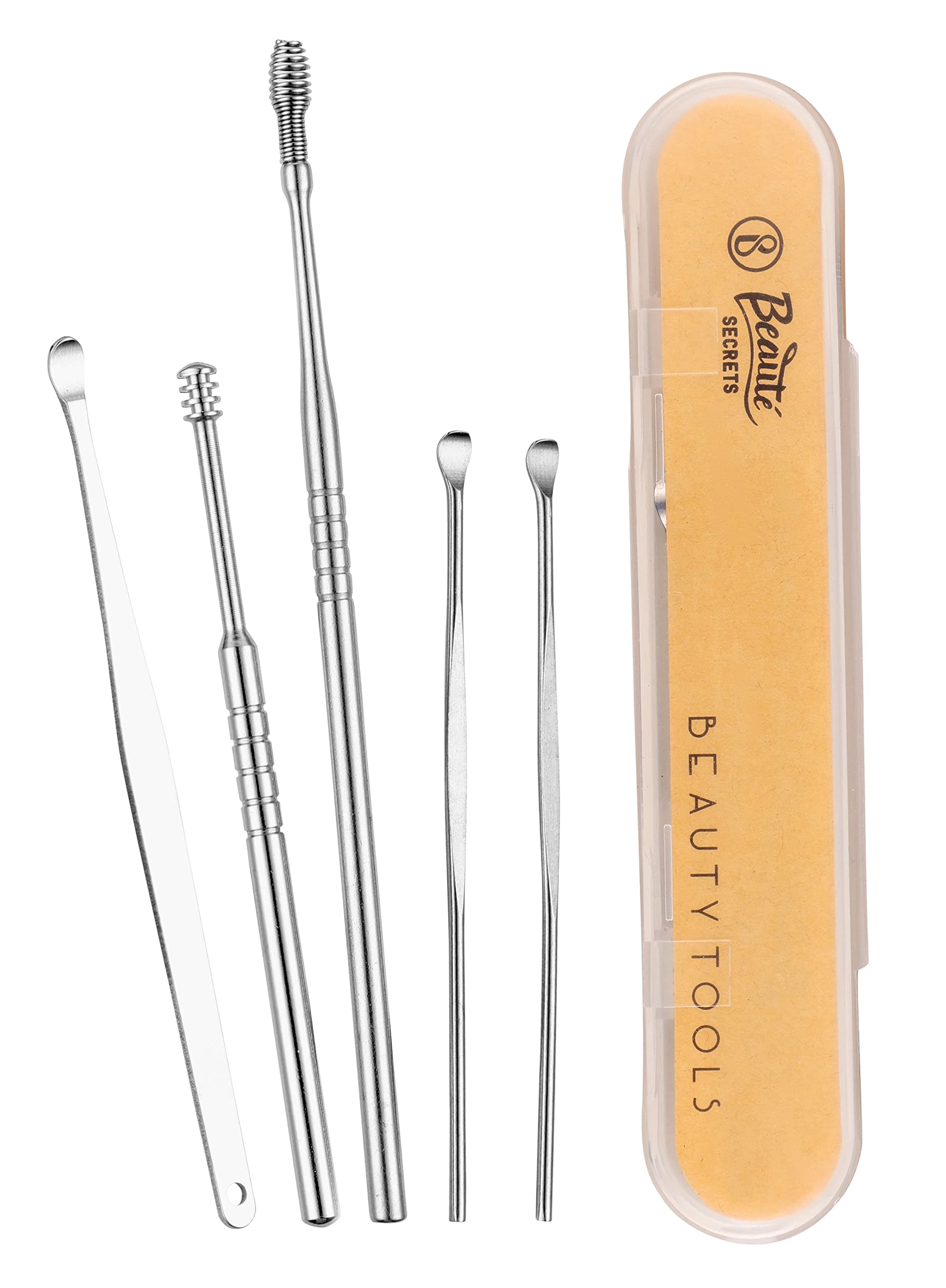 Beauté Secrets Ear Wax Cleaner - Resuable Ear Cleaner Tool Set with Storage Box - Ear Wax Remover Tool Kit with Ear Curette Cleaner and Spring Ear Buds Cleaner - 5 Pc (B0BSGYY2MK) Amazon Price History, Amazon Price Tracker