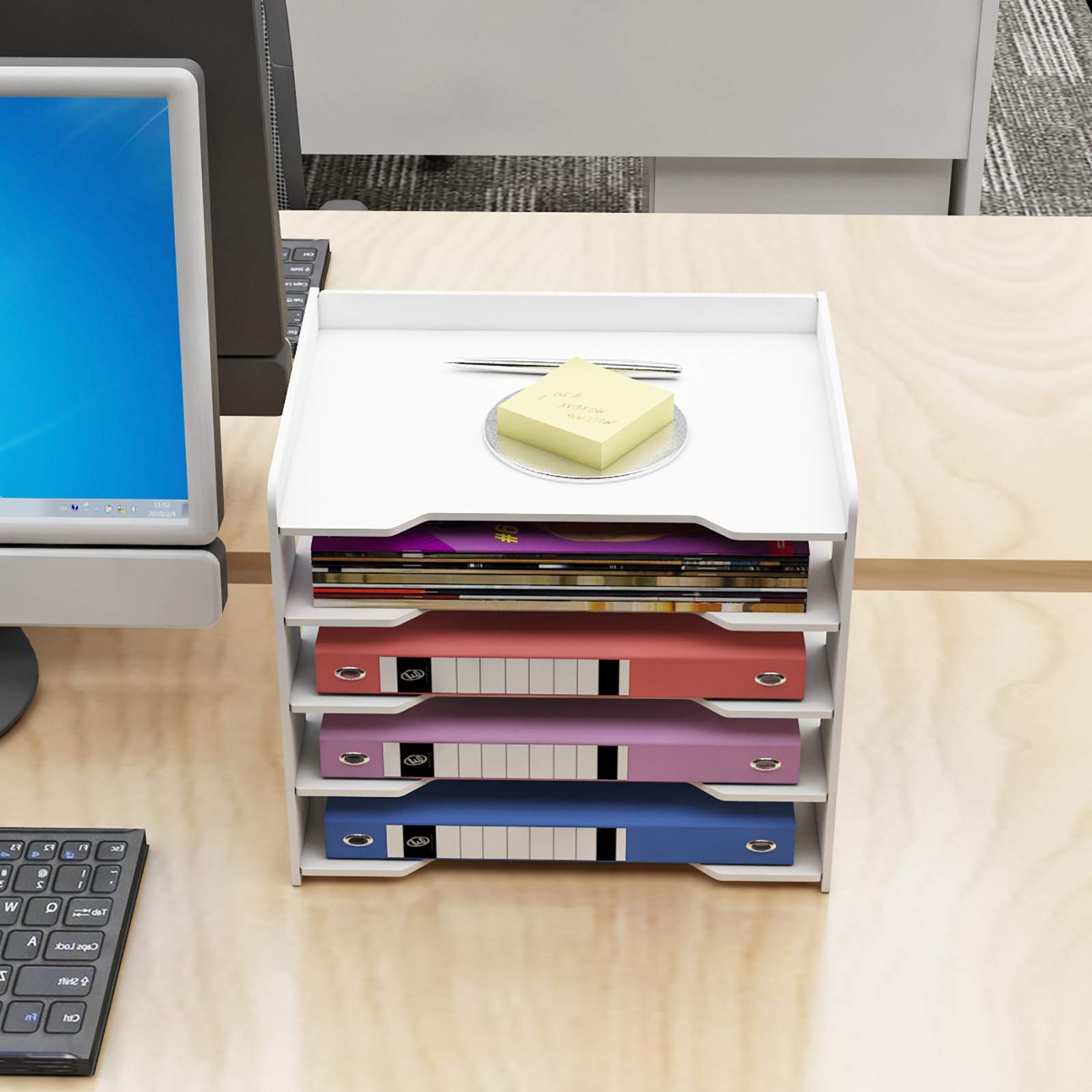 Organizzatore Scrivania In Legno PUNCIA - 5 Livelli Per Documenti A4 E Cartelle - Foto 9