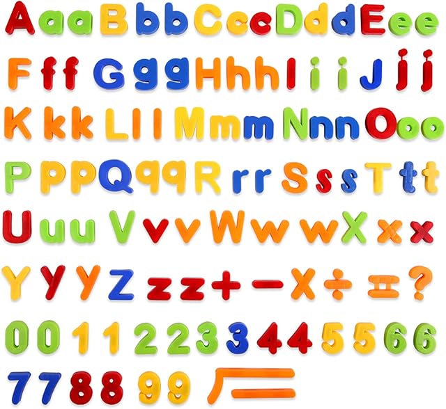 kramow 106 PCS Magnetic Learning Letters and Numbers, Alphabet Magnets Educational Toy for Toddlers Preschool Learning, Spelling, Counting