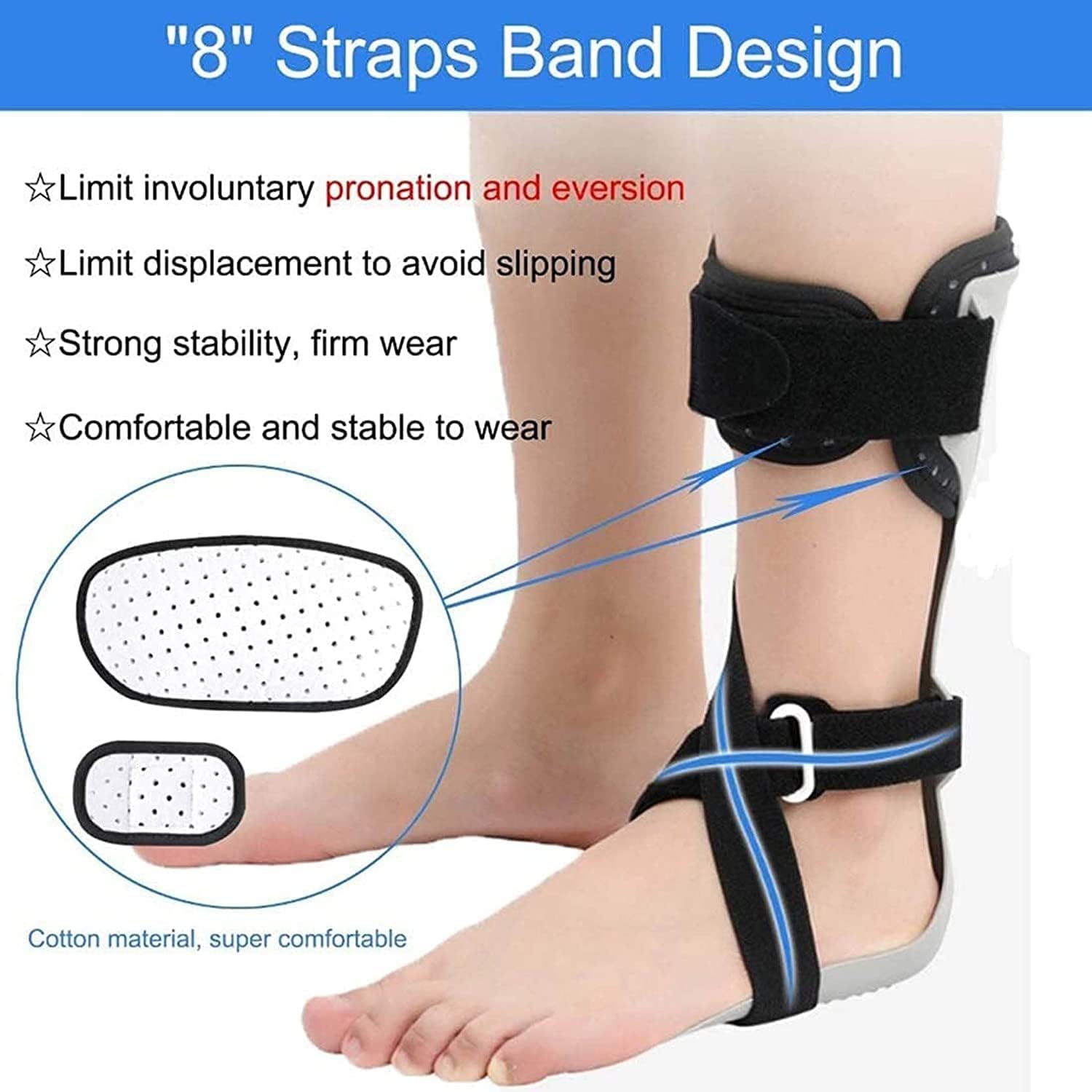 Tobillera para danza, soporte para pie y tobillo, férula para recuperación de lesiones, dolor articular y movimiento de dorsiflexión, izquierda, XL