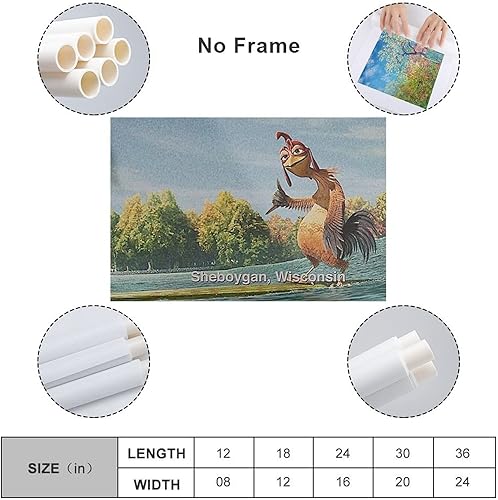 Miniatura 2 de Póster de Chicken Joe para pared, diseño de Joe de pollo amarillo, para surfear, playa, póster impreso en lienzo para habitación de los niños,